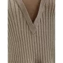 2 in 1 Ribbed Ruffle Hem Knitwear - Yellow