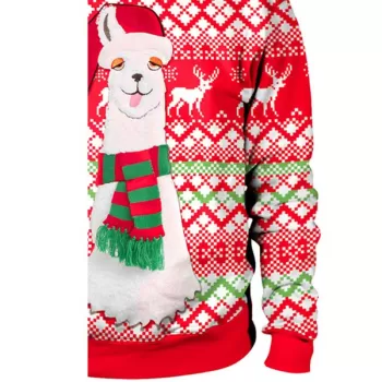 2018 new style Cute Xmas Party Women Sweatshirt ong Sleeves Round Neck Christmas Hedging - Red