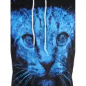 3D Animal Print Pullover Drawstring Hoodie - Dodger Blue