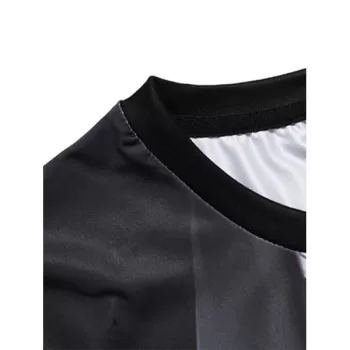 3D Faux Muscle uit Print hort leeve T-shirt - Dark late Grey