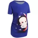 3D Maternity Baby Print T-shirt - Royal Blue