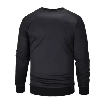 3D Printed Crew Neck Pullover Sweatshirt - Black