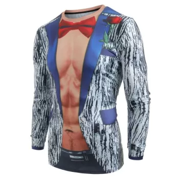 3D Rose Print Long leeve T-shirt - Multi-a