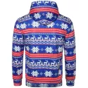 Allover nowflake Print Big Pocket Hoodie - Ocean Blue