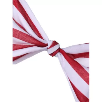 American Flag Backless Tank Top with Bowknot - Navy Blue