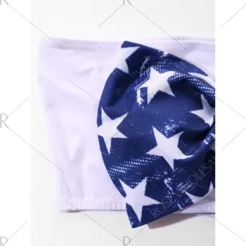 American Flag Bowknot Crop Top -