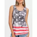 American Flag Pattern Tank Top - Multi-a