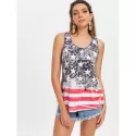 American Flag Pattern Tank Top - Multi-a