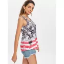 American Flag Pattern Tank Top - Multi-a