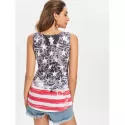 American Flag Pattern Tank Top - Multi-a
