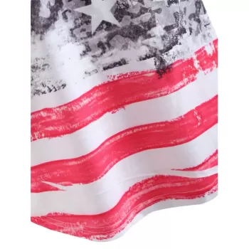 American Flag Pattern Tank Top - Multi-a