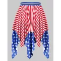 American Flag Print idi Skirt -
