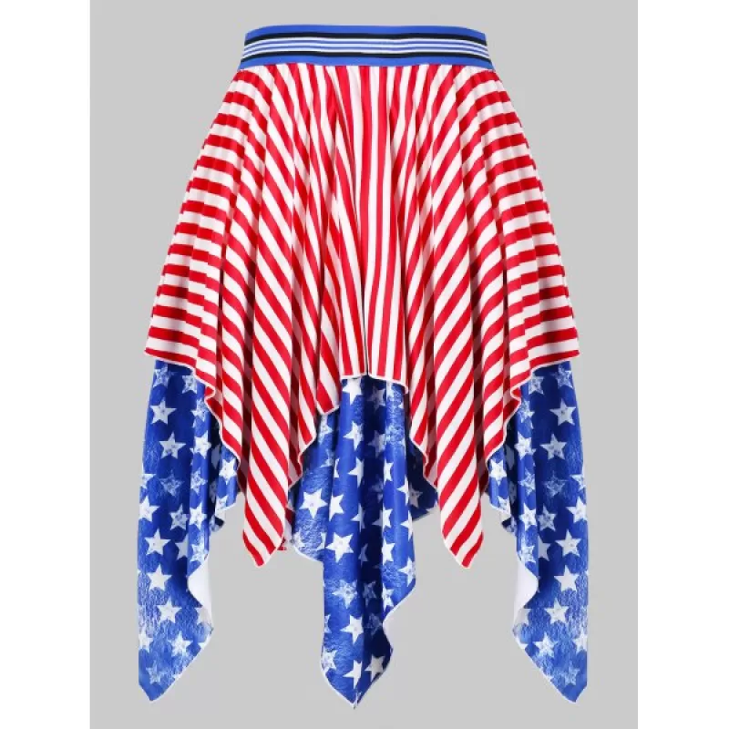 American Flag Print idi Skirt -