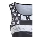 American Flag Tank Top with Fringe - Black