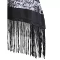 American Flag Tank Top with Fringe - Black