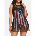 American Flag Two Piece Tops - Black