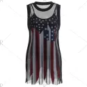 American Flag Two Piece Tops - Black