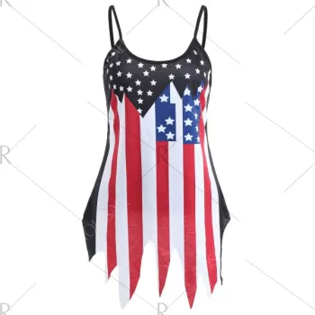 American Flag Two Piece Tops - Black
