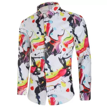 Art Painting Print Long Sleeves Shirt -