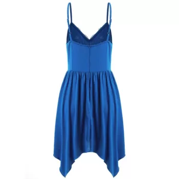 Asymmetric Color Block Cami Dress - Royal Blue