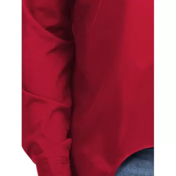 Asymmetric High Low Hem Solid Shirt - Red