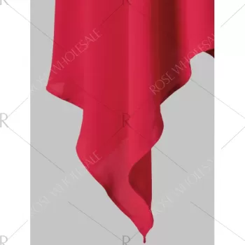 Asymmetric Lace Insert ini Dress - Red