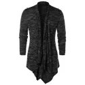 Asymmetric Open Front Space Dye Coat - Dark Gray