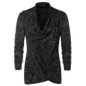 Asymmetric Open Front Space Dye Coat - Dark Gray