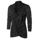 Asymmetric Open Front Space Dye Coat - Dark Gray