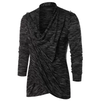 Asymmetric Open Front Space Dye Coat - Dark Gray