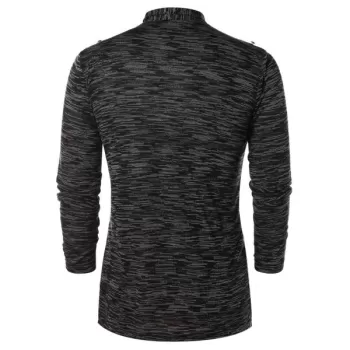 Asymmetric Open Front Space Dye Coat - Dark Gray