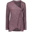 Asymmetrical Zippered Women's Sweatshirt - Dark Auburn