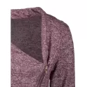 Asymmetrical Zippered Women's Sweatshirt - Dark Auburn