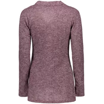 Asymmetrical Zippered Women's Sweatshirt - Dark Auburn