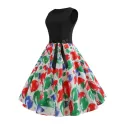 Balloons Heart Print Belted A Line Dress - White