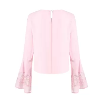 Bell Sleeve ace Crochet Blouse - Pink Bubblegum