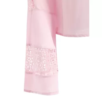 Bell Sleeve ace Crochet Blouse - Pink Bubblegum