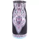 Bohemian Strapless Printed A-ine Dress For Women - Black