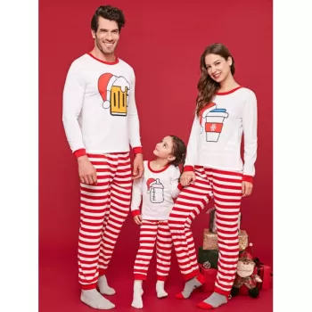 Bottles Christmas Matching Family Pajamas - Red Mom