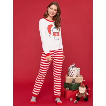 Bottles Christmas Matching Family Pajamas - Red Mom