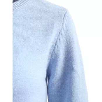 Bowknot Back Plain Sweater - Light Blue One
