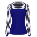 Bowknot Striped Long Sleeve Top - Denim Dark Blue