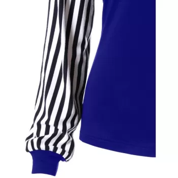 Bowknot Striped Long Sleeve Top - Denim Dark Blue