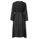 Butterflies Sequined Split Sleeve Chiffon Dress - Black