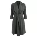 Button Long Duster Cardigan - Dark Gray