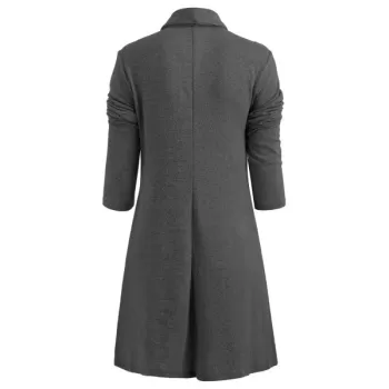 Button Long Duster Cardigan - Dark Gray