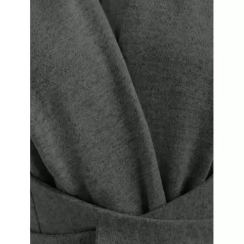 Button Long Duster Cardigan - Dark Gray
