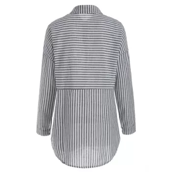 Button Up triped Print hirt - Gray