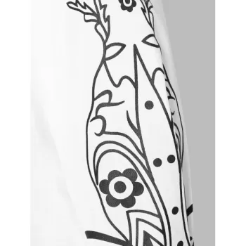 Button Up Tribal Print Shirt - White