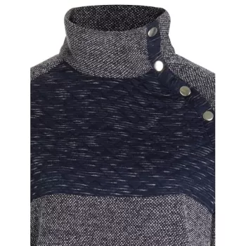 Buttons Color Block Top - Gray